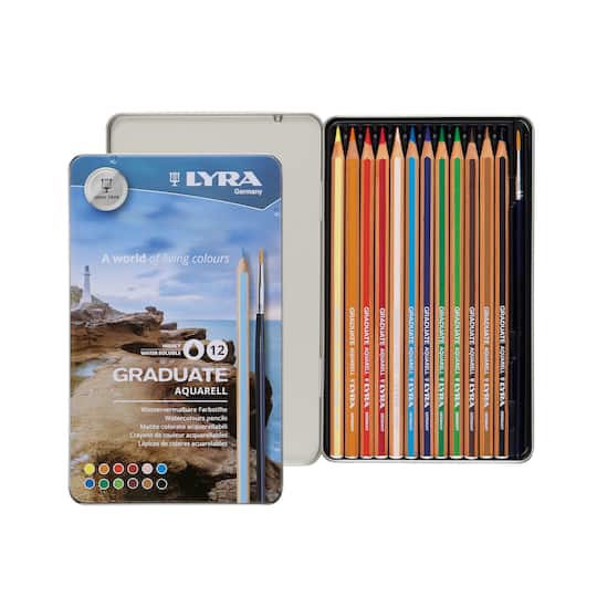 Talens Art Creation 12 Watercolor Pencils with Watercolor Brush Set